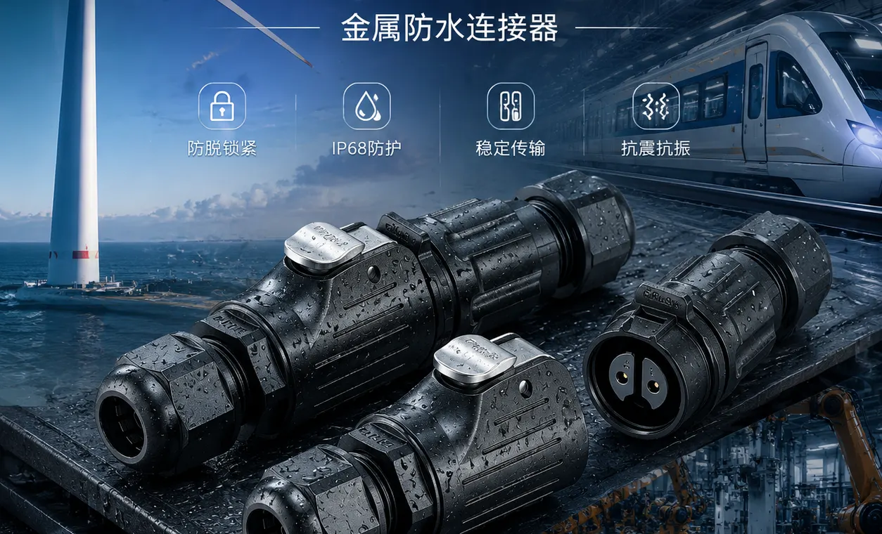深圳防水连接器厂家振动工况防脱落锁紧连接器